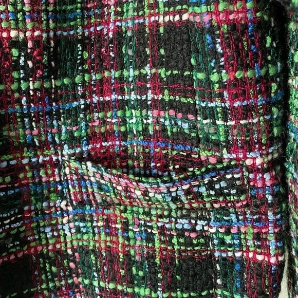 TALBOTS | Multicolored Tweed Wool Blend 90s Blazer Jacket Size 8P - Picture 5 of 9